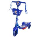Ver imagem 1 de Patinete Infantil 3 Rodas com Led, Música, Cestinha – Regulável | Brinquedo Criança Azul