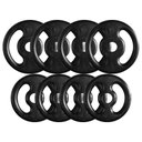 Ver imagem 2 de Kit 20 Kg de Anilhas Ferro Fundido + 02 Barras de 40cm + Barra W