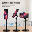 Ver imagem 7 de Suporte Apoiador de Celular para Mesa, Tripé com Regulagem 360°, Altura Ajustável, Preto