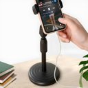 Ver imagem 4 de Suporte Apoiador de Celular para Mesa, Tripé com Regulagem 360°, Altura Ajustável, Preto