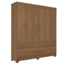 Ver imagem 2 de Guarda-roupa Casal Marilena 6 Portas 9 Gavetas Jatoba - Pnr Móveis