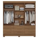 Ver imagem 3 de Guarda-roupa Casal Marilena 6 Portas 9 Gavetas Jatoba - Pnr Móveis