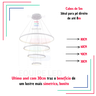 Lustre Pendente 4 Anéis 80cm Branco para Pe Direito Duplo Sala Jantar Mesa Equipe Led - 3