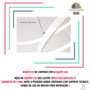 Ver imagem 2 de Lustre Pendente 4 Anéis 80cm Branco para Pe Direito Duplo Sala Jantar Mesa Equipe Led