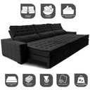 Ver imagem 3 de Sofá Retrátil e Reclinável 3,55m Cama inBox Big Puffer com SoftGel D40 Velupluma Preto