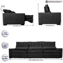 Ver imagem 2 de Sofá Retrátil e Reclinável 3,55m Cama inBox Big Puffer com SoftGel D40 Velupluma Preto