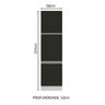 Paneleiro Madesa Glamy 60 Cm 3 Portas Branco Preto - 3