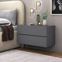 Ver imagem 1 de Kit Mesa de Cabeceira Suspensa com Gaveta e Estilo Minimalista Cor Cinza