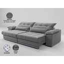 Ver imagem 4 de Sofá Retrátil e Reclinável com Molas Ensacadas e Carregador Usb Colosso 2,30m Veludocristal Cinza