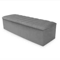 Kit Cabeceira e Calçadeira Queen 160 cm Cancun Platinum Decor Suede Cinza - 4