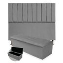 Ver imagem 1 de Kit Cabeceira e Calçadeira Queen 160 cm Cancun Platinum Decor Suede Cinza