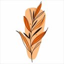 Ver imagem 1 de Adesivo Floral Boho Laranja Estilo Nórdico 31x60 Minimalista Mod.03