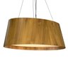 Lustre Pendente Cônico Oval Madeira Teca Clara Wood Iluminação Lustre Pendente Cônico Oval Madeira T - 1