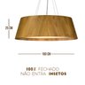 Lustre Pendente Cônico Oval Madeira Teca Clara Wood Iluminação Lustre Pendente Cônico Oval Madeira T - 7