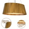 Lustre Pendente Cônico Oval Madeira Teca Clara Wood Iluminação Lustre Pendente Cônico Oval Madeira T - 6