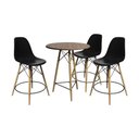 Ver imagem 1 de Conjunto Mesa Bistrô Eames Eiffel Amêndoa com 3 Banquetas Pretas de Madeira