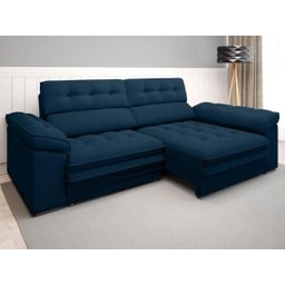 Sofá Capriccio 2,70M Assento com Braço Retrátil e Reclinável Velosuede Petróleo - 1