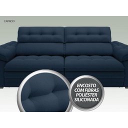 Sofá Capriccio 2,70M Assento com Braço Retrátil e Reclinável Velosuede Petróleo - 5