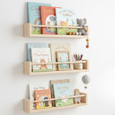 Ver imagem 7 de Kit 2 Prateleiras de Madeira para Livros e Decoração 60 Cm Boho