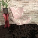 Ver imagem 4 de Poltrona e Puff Elegance Rosa com Dourado