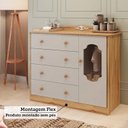 Ver imagem 7 de Cômoda de Bebê 1 Porta com Janela e 4 Gavetas 120cm 100% MDF Maya Provençal Yescasa Bege/Off White/Amêndoa
