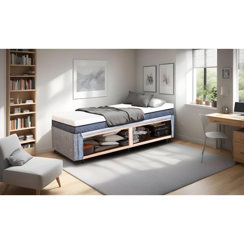 Cama Smartbox Solteiro Serenelife - Tecido Alpha 56