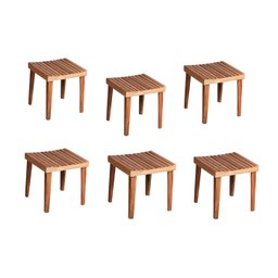 KIT BANCO 1 LUGAR EM MADEIRA 6 UNIDADES B007C DECORACLIC - 1