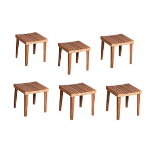 KIT BANCO 1 LUGAR EM MADEIRA 6 UNIDADES B007C DECORACLIC
