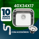 Ver imagem 3 de Cuba Pia Inox 430 Cozinha N 0 40x34x17 As Pesada Robust
