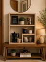 Ver imagem 4 de Prateleira Elegance Suspensa em Mdf Decorativa Sala Banheiro Marrom