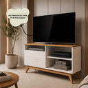 Ver imagem 2 de Rack para TV até 40 Polegadas com Design Moderno Fênix Wood - Off White/Nature