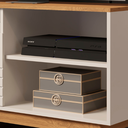 Ver imagem 4 de Rack para Sala Fênix Wood TV 40 Polegadas Moderno Off White/Nature