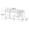 Gabinete Balcão para Pia 150cm com Gavetão Branco Branco - 4