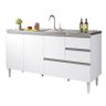 Gabinete Balcão para Pia 150cm com Gavetão Branco Branco - 1
