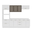 Ver imagem 2 de Cozinha Completa Amara 10 Portas 4 Gavetas com Vidro 40250782 Branco - Politorno