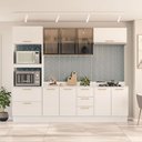 Ver imagem 1 de Cozinha Completa Amara 10 Portas 4 Gavetas com Vidro 40250782 Branco - Politorno