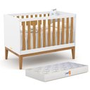 Ver imagem 1 de Berço Americano Unique Branco Soft/Freijó/Eco Wood com Colchão D18 - Matic Móveis