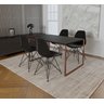 Mesa Industrial Base Ferro Cobre Tampo 137x90 Preto 4 Cadeiras Eames Ferro Preto Assento Preto - 1