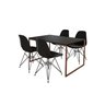 Mesa Industrial Base Ferro Cobre Tampo 137x90 Preto 4 Cadeiras Eames Ferro Preto Assento Preto - 2