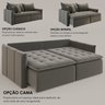Sofá Cama Retrátil em Madeira Eucalipto e Linho 200cm Creta - 9