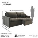 Ver imagem 3 de Sofá Cama Retrátil em Madeira Eucalipto e Linho 200cm Creta