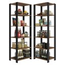 Ver imagem 3 de Armário Estante Multiuso Organizador Despensa de Canto 10 Prateleiras 118cm Rustic/preto Madesa
