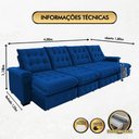 Ver mais imagens de Sofá Coliseu 4.00m Retrátil e Reclinável Super Pillow - Azul