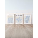 Ver imagem 1 de Kit 3 Quadros Decorativos Matisse Azul Moderno Minimalista No2