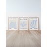 Kit 3 Quadros Decorativos Matisse Azul Moderno Minimalista No2 - 1