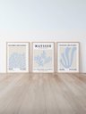 Ver imagem 1 de Kit 3 Quadros Decorativos Matisse Azul Moderno Minimalista No2