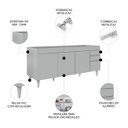 Ver imagem 3 de Balcão de Cozinha para Pia 180cm 4 Portas sem Tampo Dallas Cinza Claro - Lumil Lumil Móveis