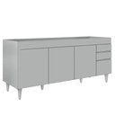 Ver imagem 2 de Balcão de Cozinha para Pia 180cm 4 Portas sem Tampo Dallas Cinza Claro - Lumil Lumil Móveis