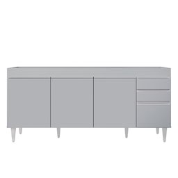 Balcão de Cozinha para Pia 180cm 4 Portas sem Tampo Dallas Cinza Claro - Lumil Lumil Móveis - 6