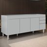 Balcão de Cozinha para Pia 180cm 4 Portas sem Tampo Dallas Cinza Claro - Lumil Lumil Móveis - 1